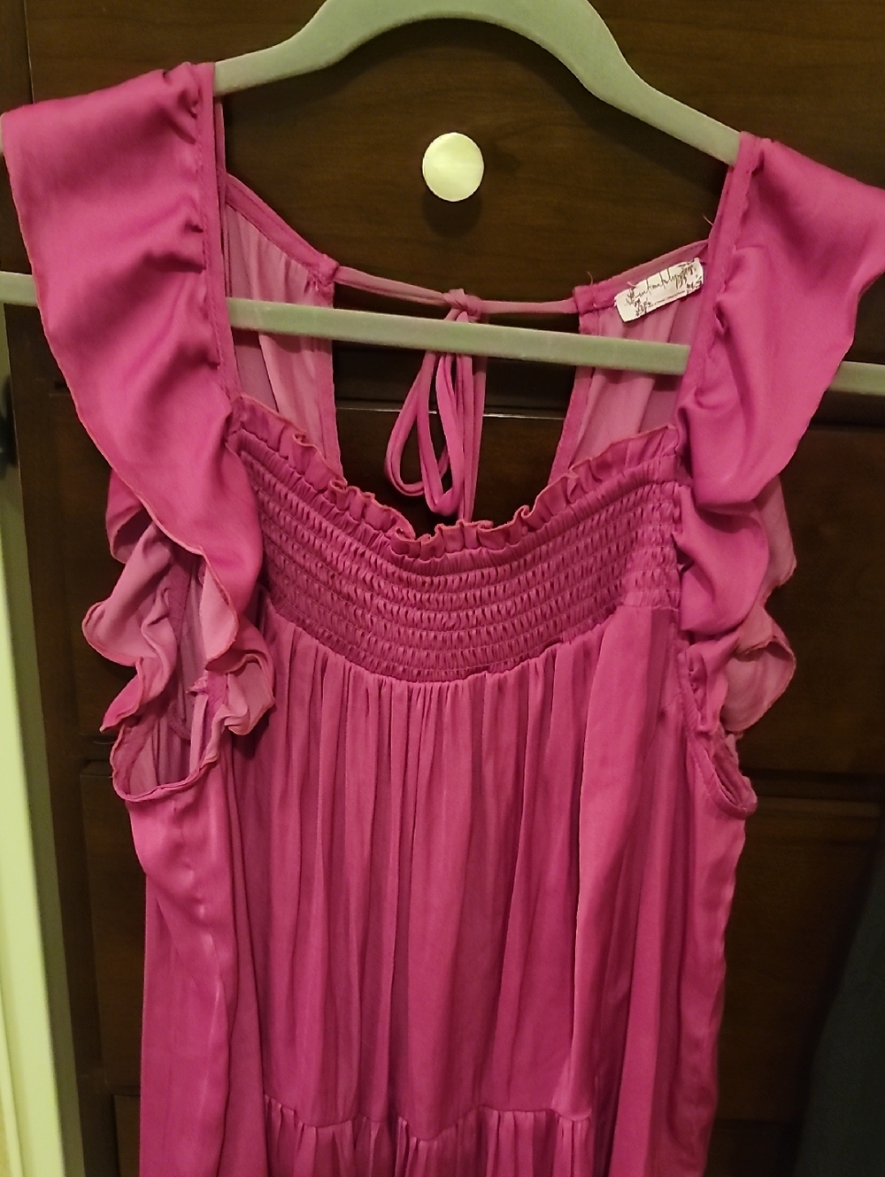 Womens Free People Intimately Ruffled Smocked Midi Dress - Pink